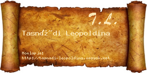 Tasnádi Leopoldina névjegykártya